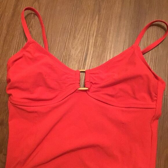 Land’s End Red with Gold Accent One Piece Swimsuit - Picture 5 of 5